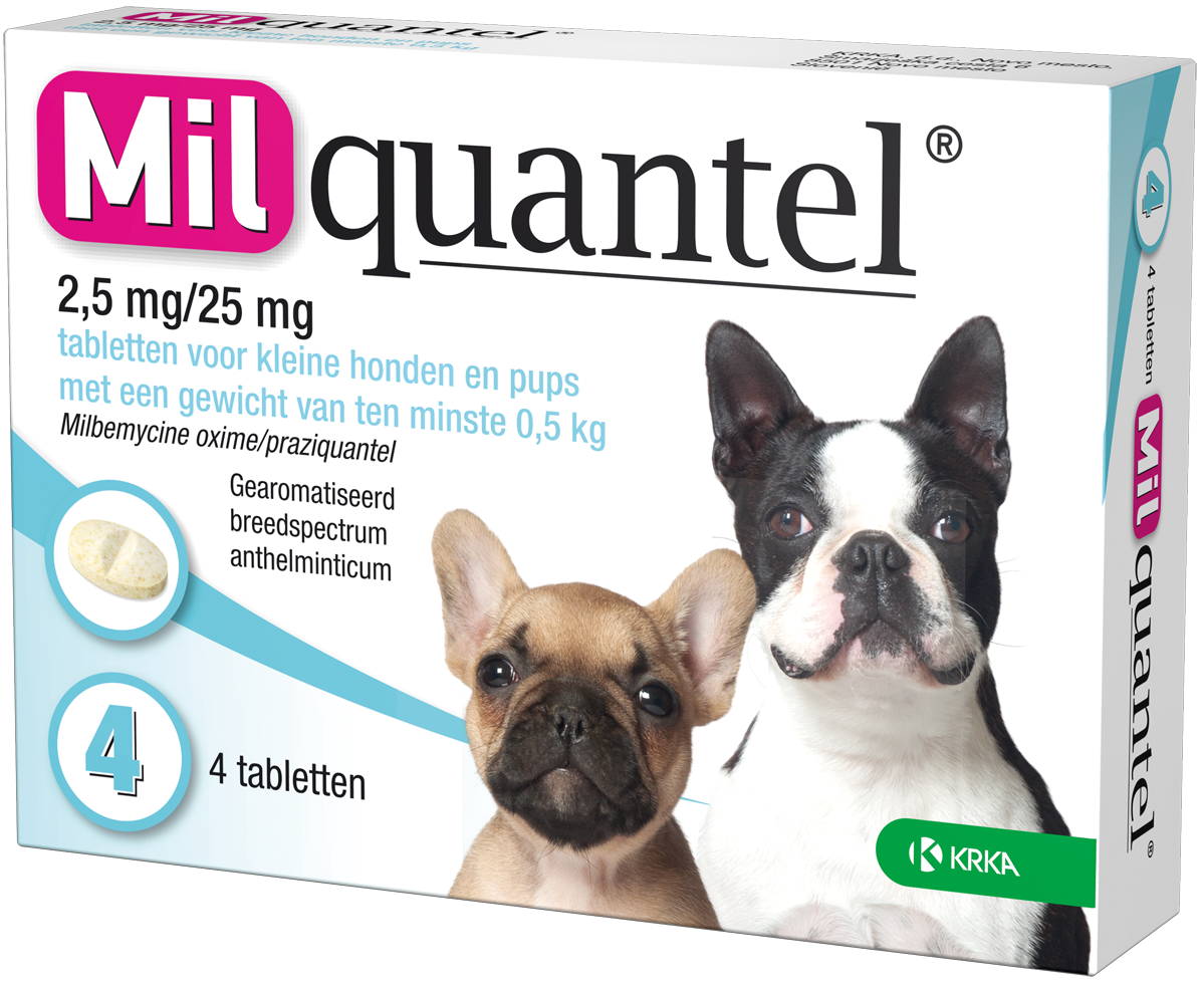 Milquantel 2,5 mg/25 mg Puppy/Kleine hond 4 tabl. <5kg - Afbeelding 3