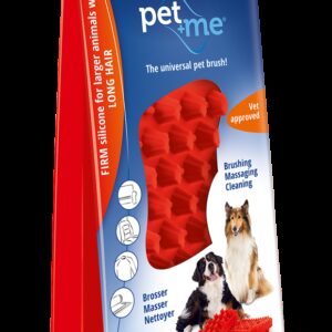 Pet+Me Dog Long Hair Brush Red