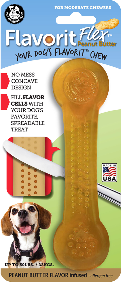 Pet Qwerks Flavorit Flex Peanut Butter Bone  L 18 cm