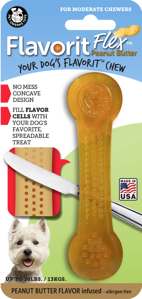 Pet Qwerks Flavorit Flex Peanut Butter Bone M 14 cm
