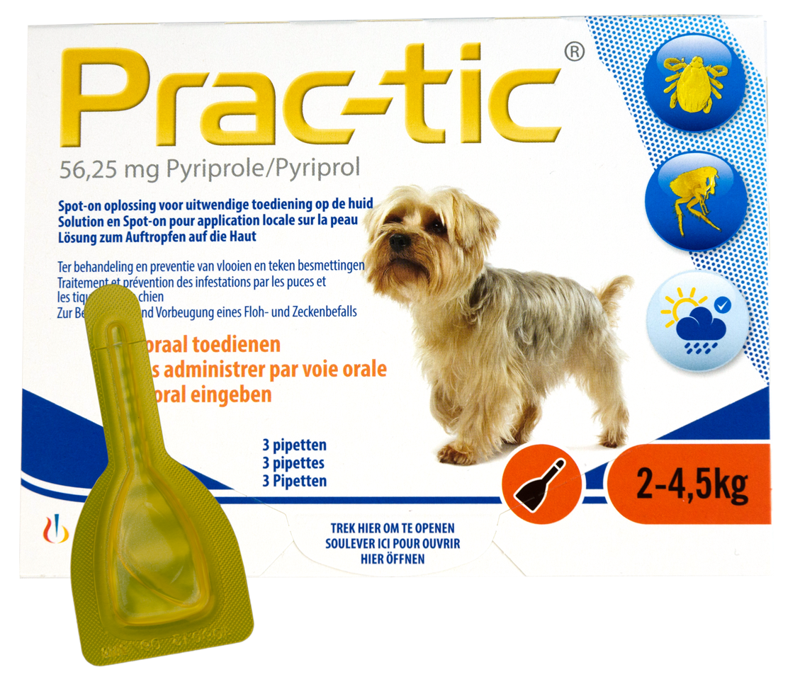 Prac-Tic 56,25 mg Teek&Vlo (2-4,5 kg) 3 pipet - Afbeelding 2