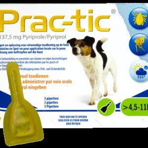 Prac-Tic 137,5 mg Teek&Vlo (4,5-11 kg) 3 pipet