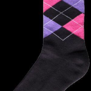 Ruitersok d.grijs/roze/paars 43-46