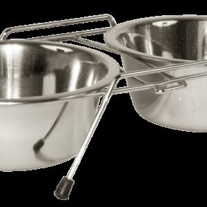 RVS Voerbak Twin Feeder 2 x 450 ml