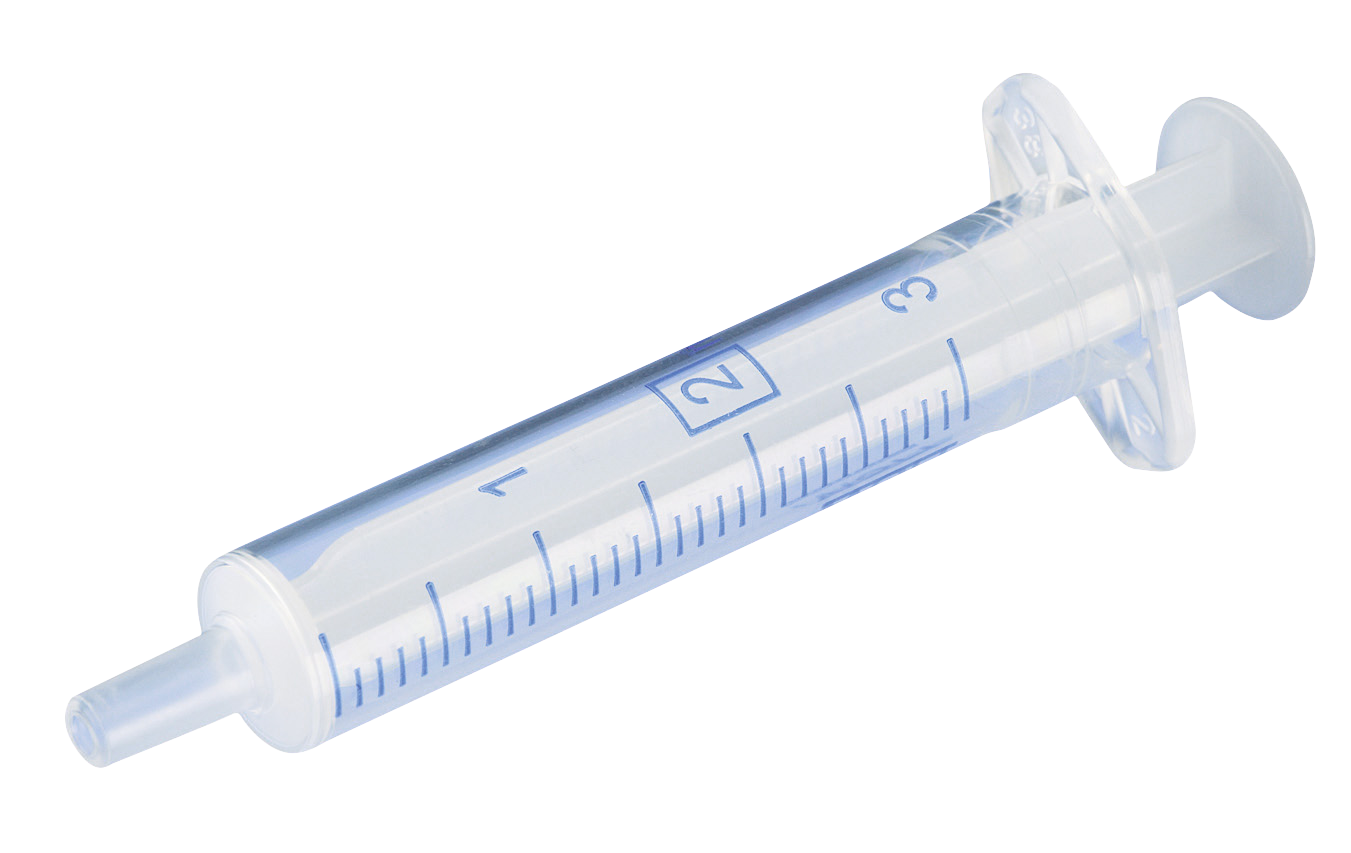 Wegwerpspuit 2-delig Luer Slip 2/3 ml