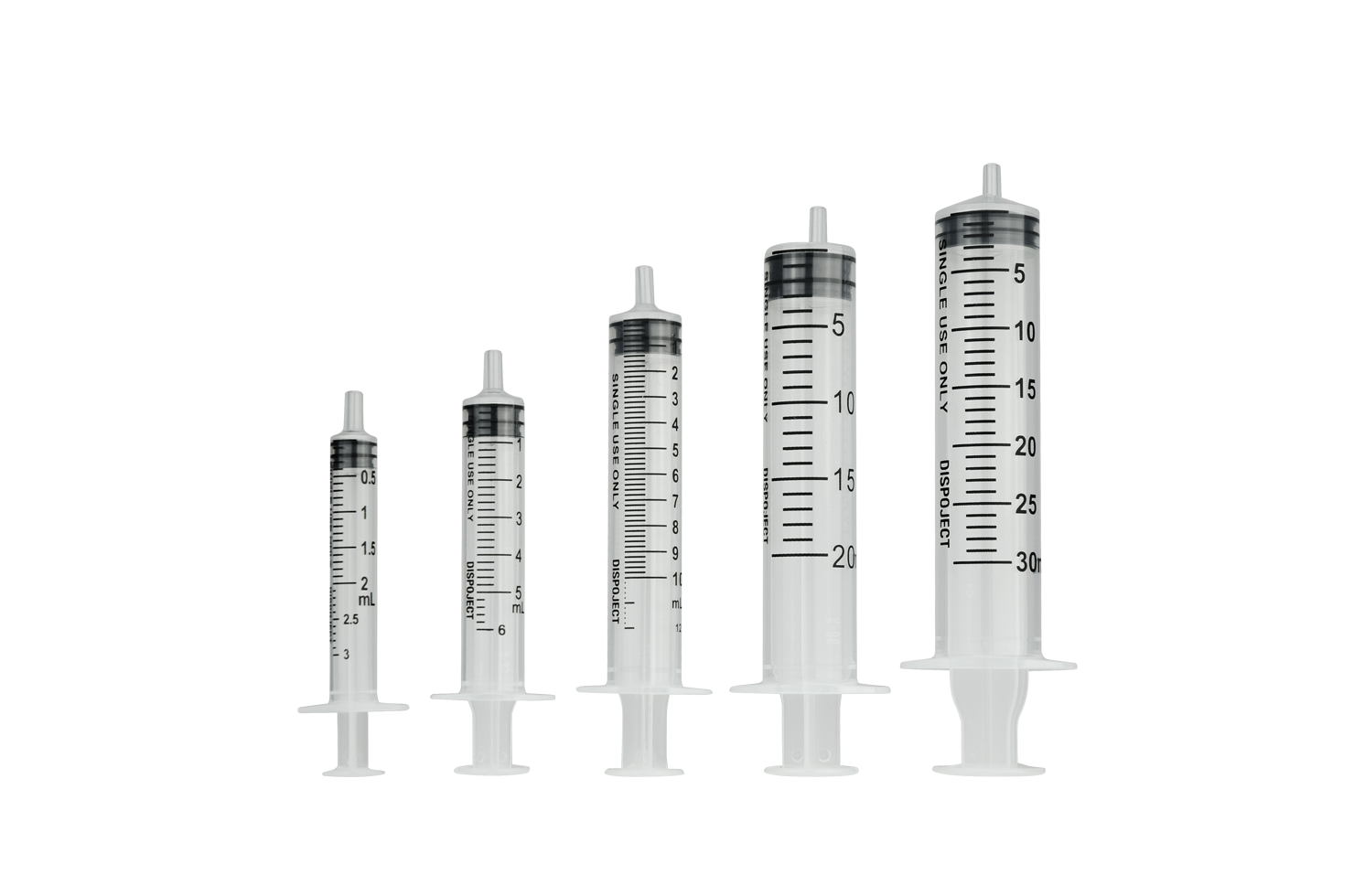 Wegwerpspuit 3-delig Luer hub 5ml
