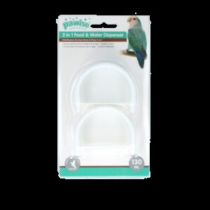 Pawise Seed and Water Cup,130 ml, wit, 2 st.
